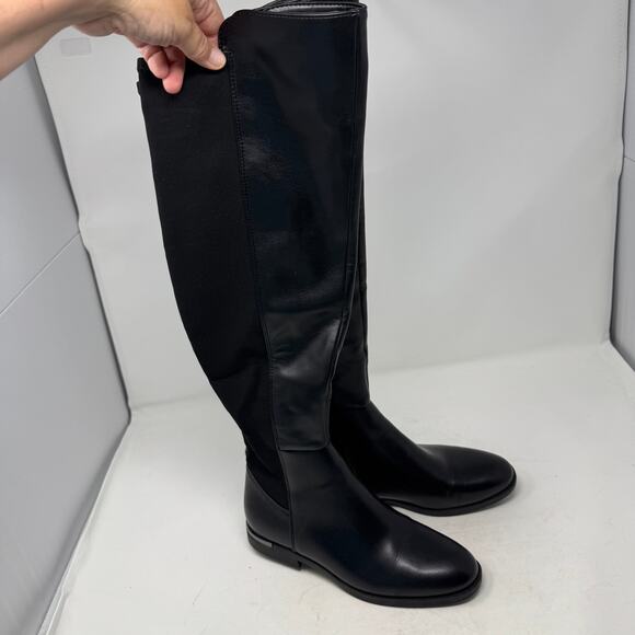 Nine West Black Leather Over-the-Knee Riding Boots Women’s Size 7.5 - Picture 2 of 12